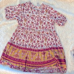 Knox Rose dusty rose and mustard bohemian dress